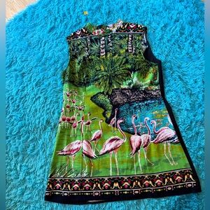 One of a kind, Rosecut dress, XL (see measurementFlamingo Print Sleeveless Dress